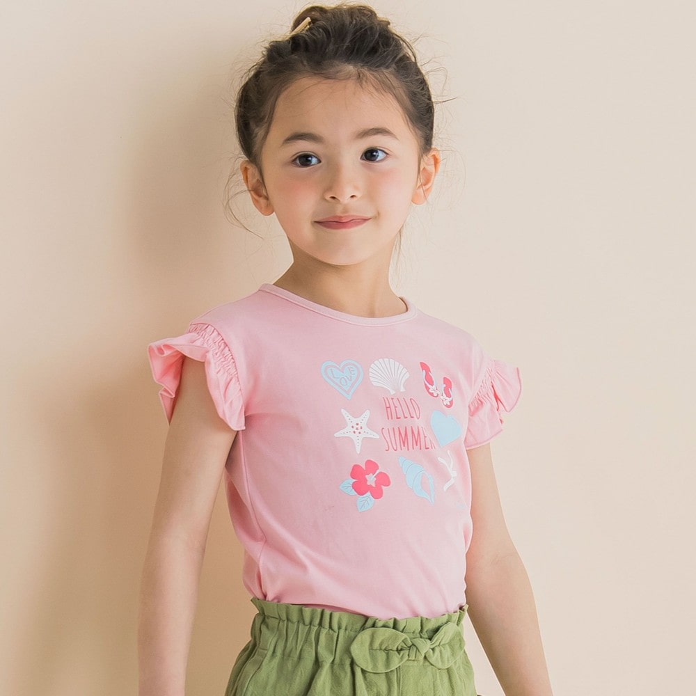 ハートプリント袖シャーリングTシャツ(80~130cm)(80cm ピンク): トップス【女の子・男の子の子ども服と言えば】ハートプリント袖シャーリングTシャツ(80~130cm)(80cm  ピンク): トップス【女の子・男の子の子ども服と言えば】-子供服べべの公式通販サイト 「BEBE MALL ...