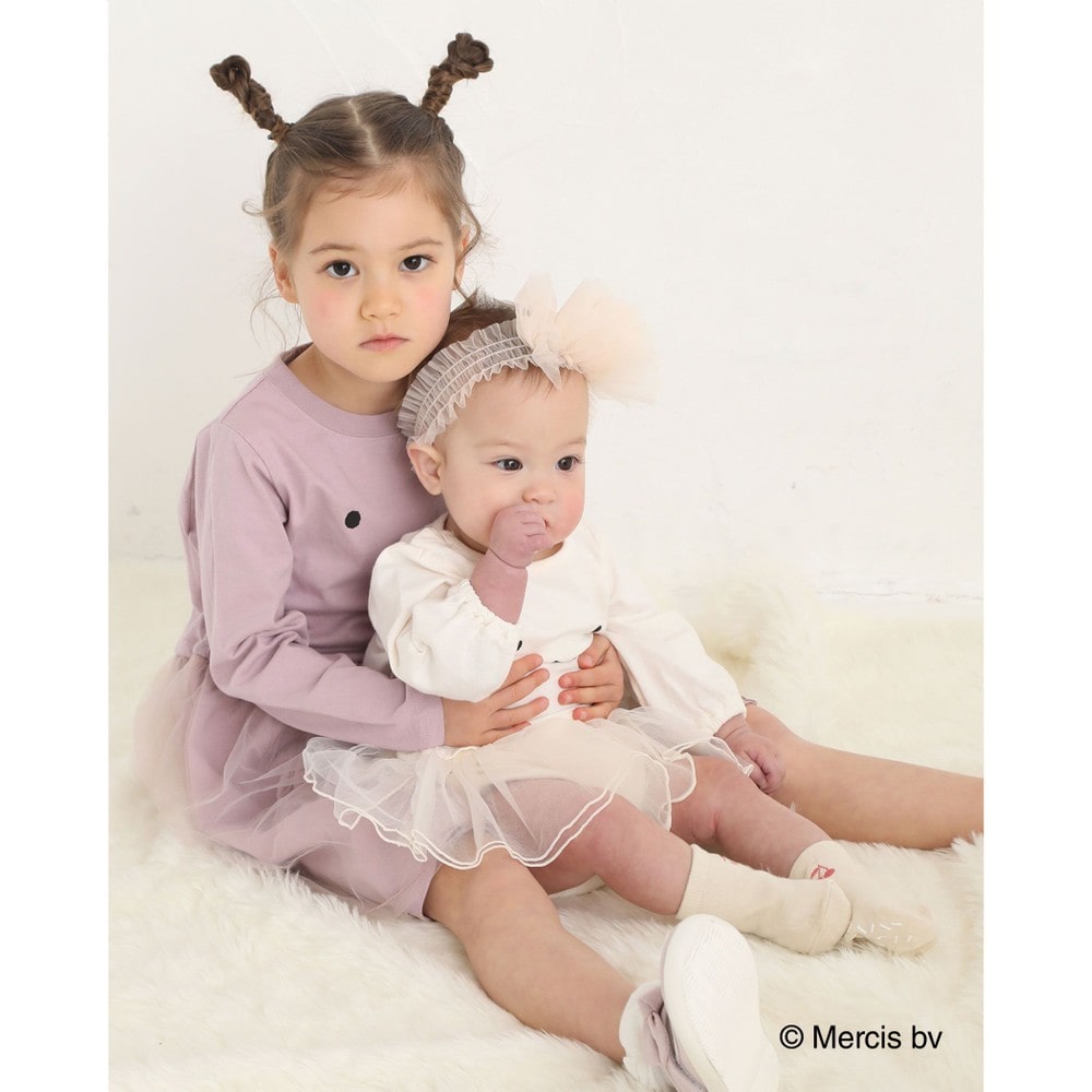 子供服べべの公式通販サイト Bebe Mall Miffy Slap Slipコラボアイテム ミッフィー 裾 チュール ワンピース 80 130cm 80cm ホワイト ワンピース ベベ モール オフィシャルオンラインストア