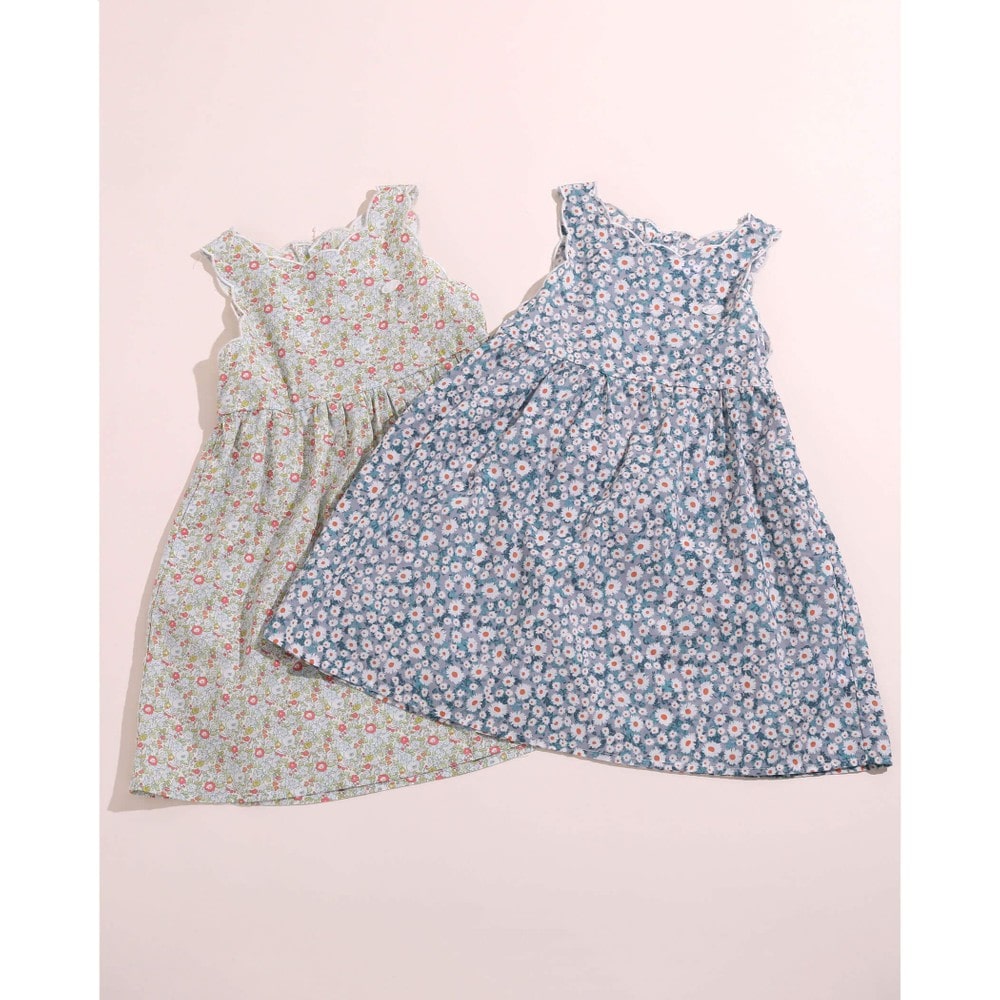 Bebe べべ Bebe Mall Official Online Storeスカラップ 花柄 ワンピース 80 130cm 80cm グレー系 ワンピース ベベ モール オフィシャルオンラインストア
