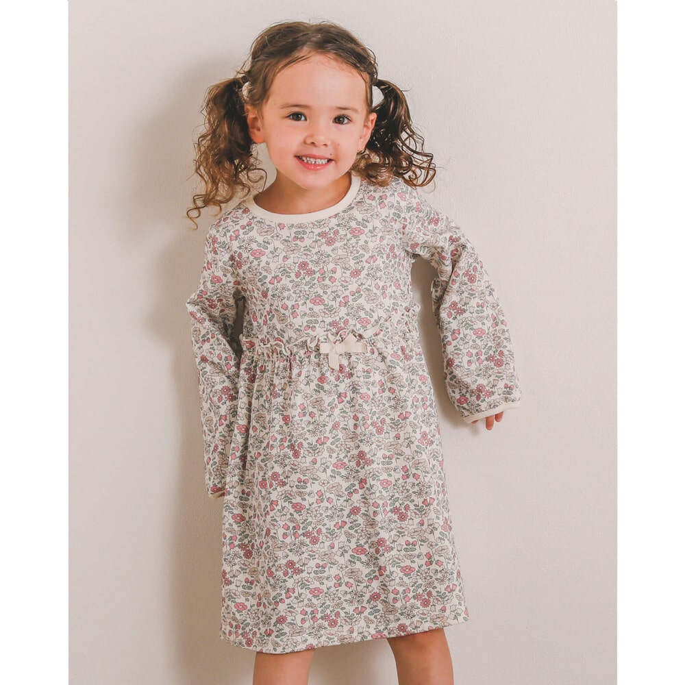 お揃い 花柄 リボン ギャザー フリル ワンピース 80 130cm 80cm ピンク系 ワンピース 子供服べべの公式通販サイト Bebe Mall