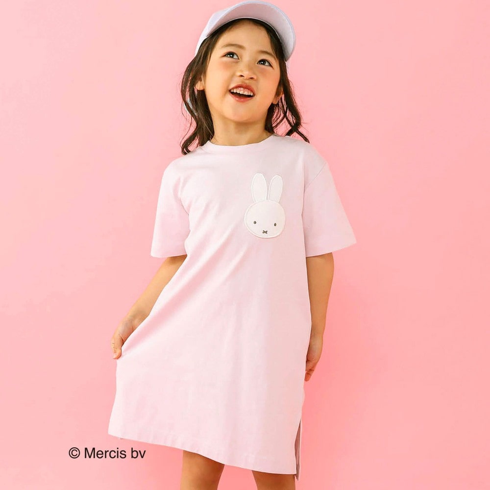 miffyコラボアイテム】ミッフィーパッチ刺しゅうポケットバックプリント半袖Tシャツワンピース (80～130cm)(80cm ピンク):  ワンピース【女の子・男の子の子ども服と言えば】【miffyコラボアイテム】ミッフィーパッチ刺しゅうポケットバックプリント半袖Tシャツワンピース ...