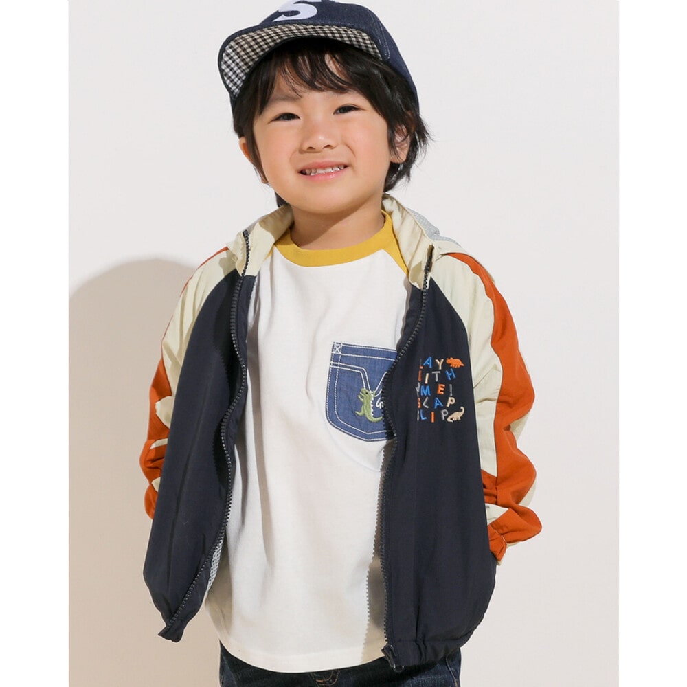 撥水加工 】 配色 切り替え 太 ライン タフタ 裏メッシュ ジャケット