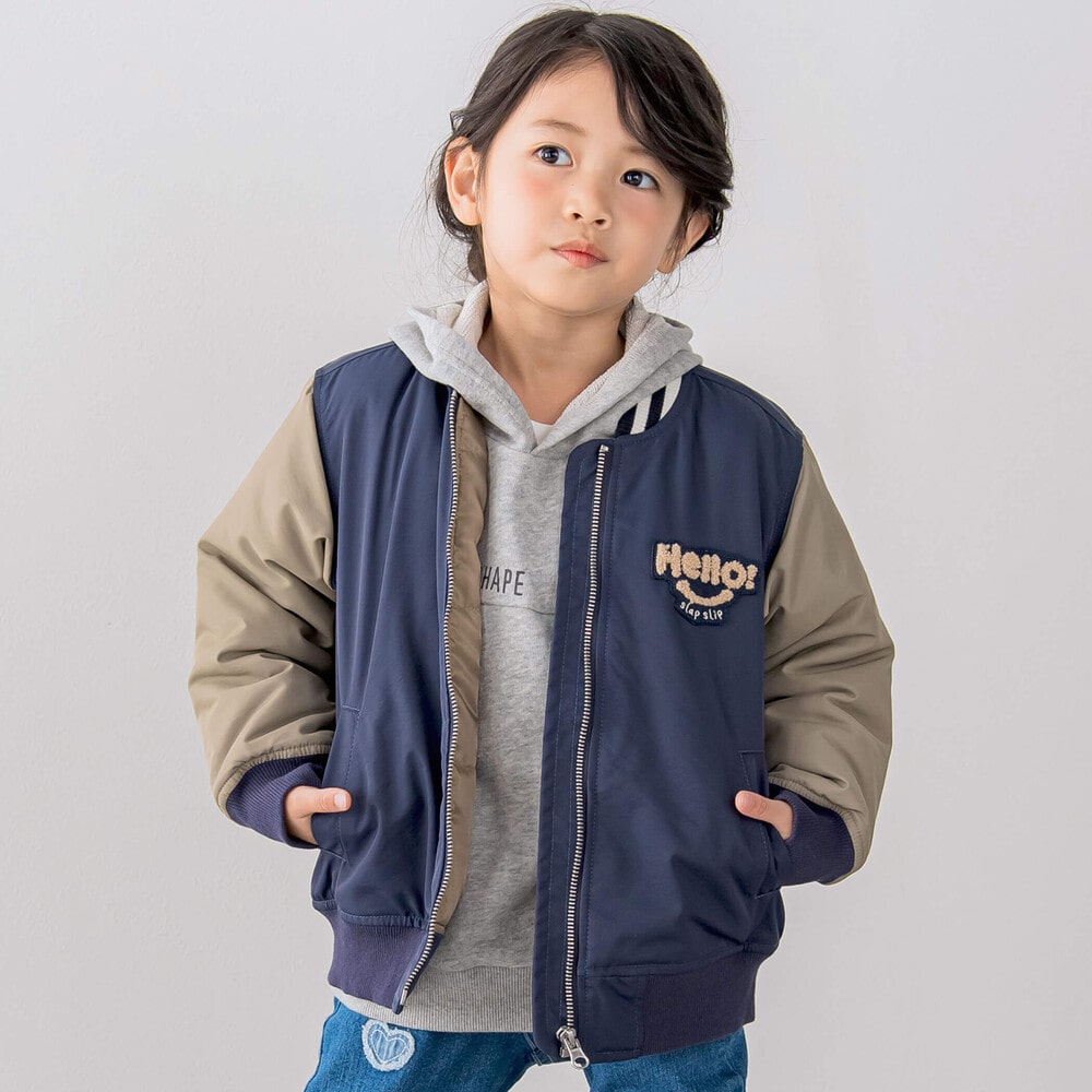ロゴパッチ刺しゅう中わたスタジャン(80~130cm)