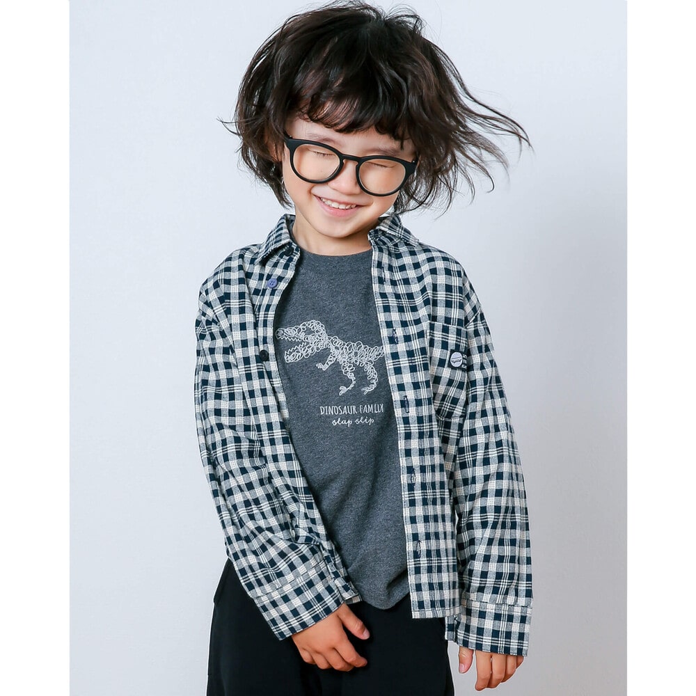 ギンガムチェック シャツ 80 130cm 80cm ブラック系 トップス 子供服べべの公式通販サイト Bebe Mall