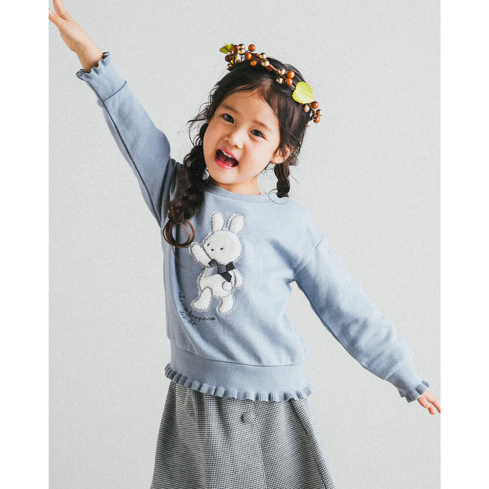 うさぎ ファー パッチ 裏毛 トレーナー 80 130cm 80cm ブルー トップス 子供服べべの公式通販サイト Bebe Mall うさぎ ファー パッチ 裏毛 トレーナー 80 130cm 80cm ブルー トップス 子供服べべの公式通販サイト Bebe Mall