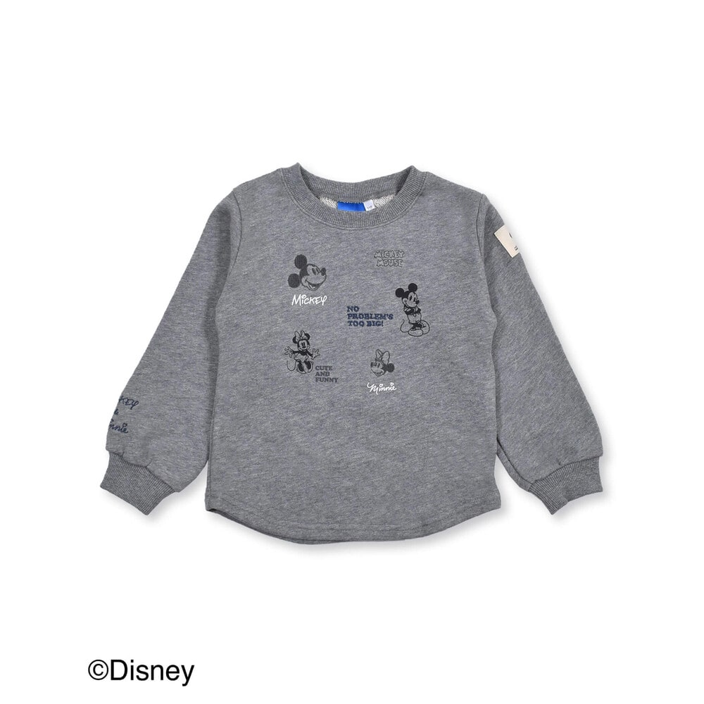 Disney ミッキーマウス ミニーマウス いっぱい 裏毛 トレーナー 80 130cm 80cm グレー トップス 子供服べべの公式通販サイト Bebe Mall