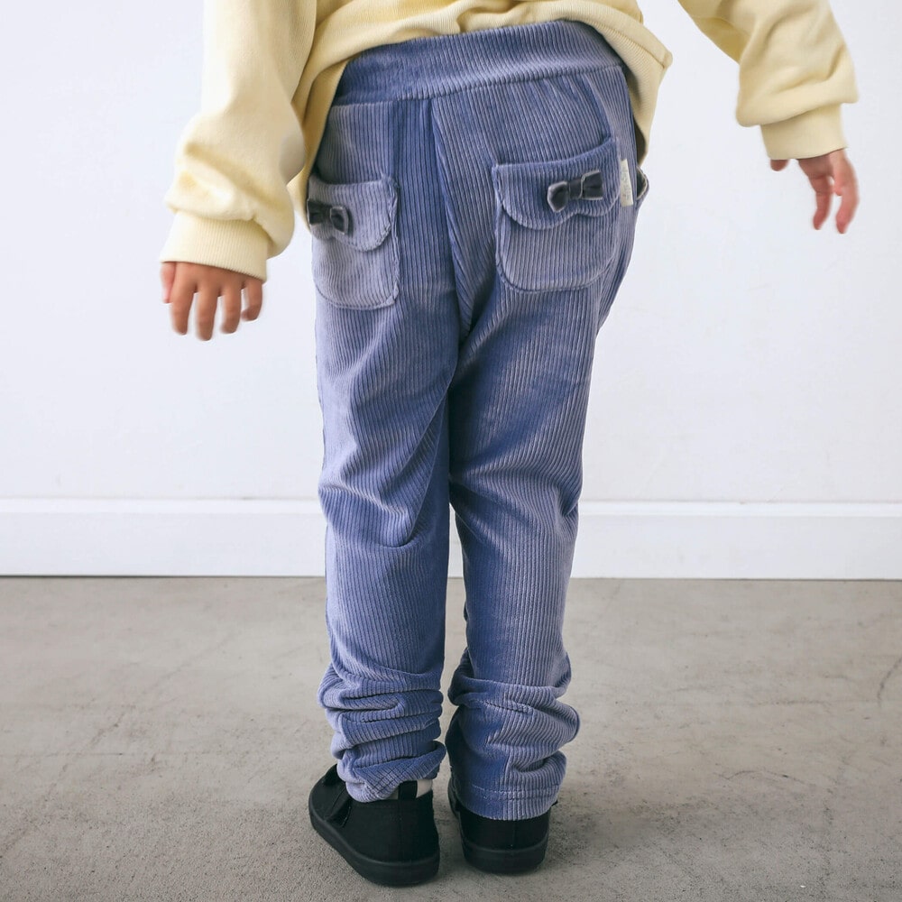 リボンスカラップポケット付パンツ(80~120cm)(80cm ブルー): ボトム【べべモール公式】-子供服べべの公式通販サイト 「BEBE MALL」