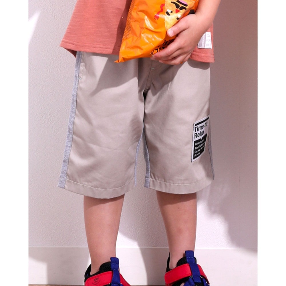 布帛 裏毛 切り替え 5分丈 パンツ (80~130cm)(80cm ベージュ): ボトム-子供服べべの公式通販サイト 「BEBE MALL」