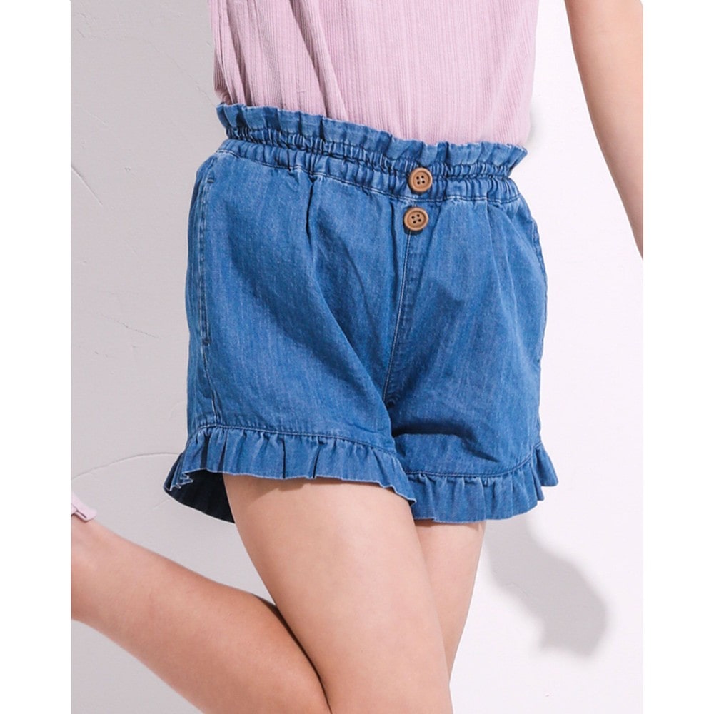Bebe べべ Bebe Mall Official Online Store裾 フリル デニム ショート パンツ 80 130cm 80cm ブルー ボトム ベベ モール オフィシャルオンラインストア Bebe べべ Bebe Mall Official Online Store裾 フリル デニム ショート パンツ 80 130cm 80cm ブルー ボトム ベベ モール オフィシャルオンラインストア
