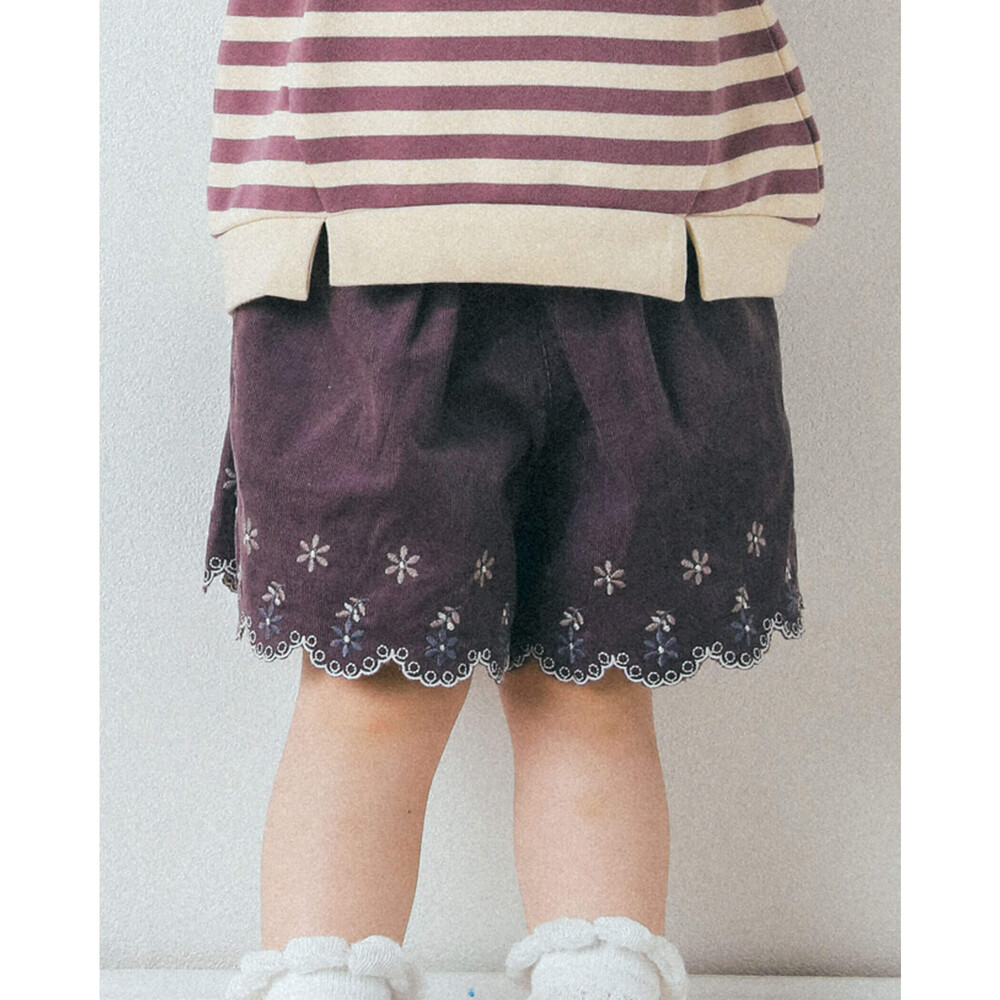 シャツコール 花 刺繍 キュロットパンツ 80 130cm 80cm ブラウン ボトム 子供服べべの公式通販サイト Bebe Mall