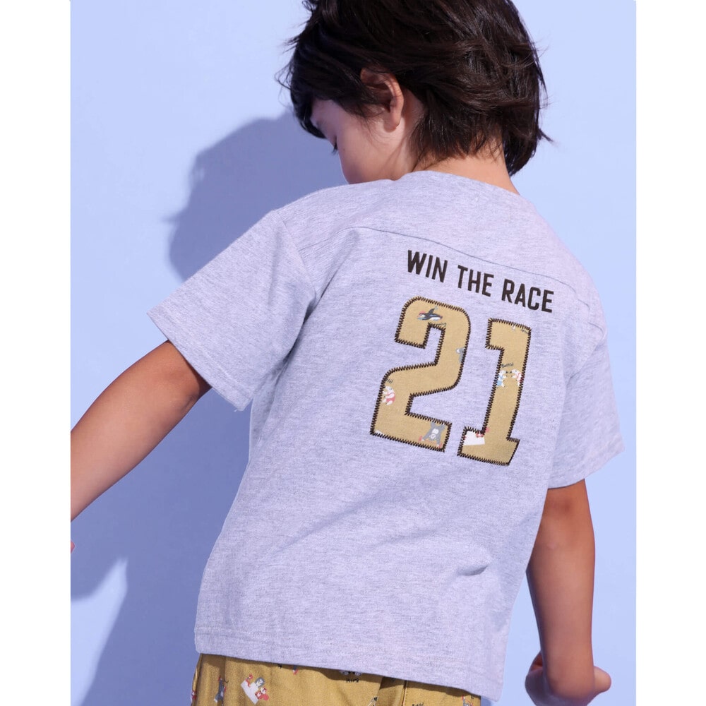 パッチ ナンバー 切り替え Tシャツ (80~120cm)(80cm グレー): トップス-子供服べべの公式通販サイト 「BEBE MALL」