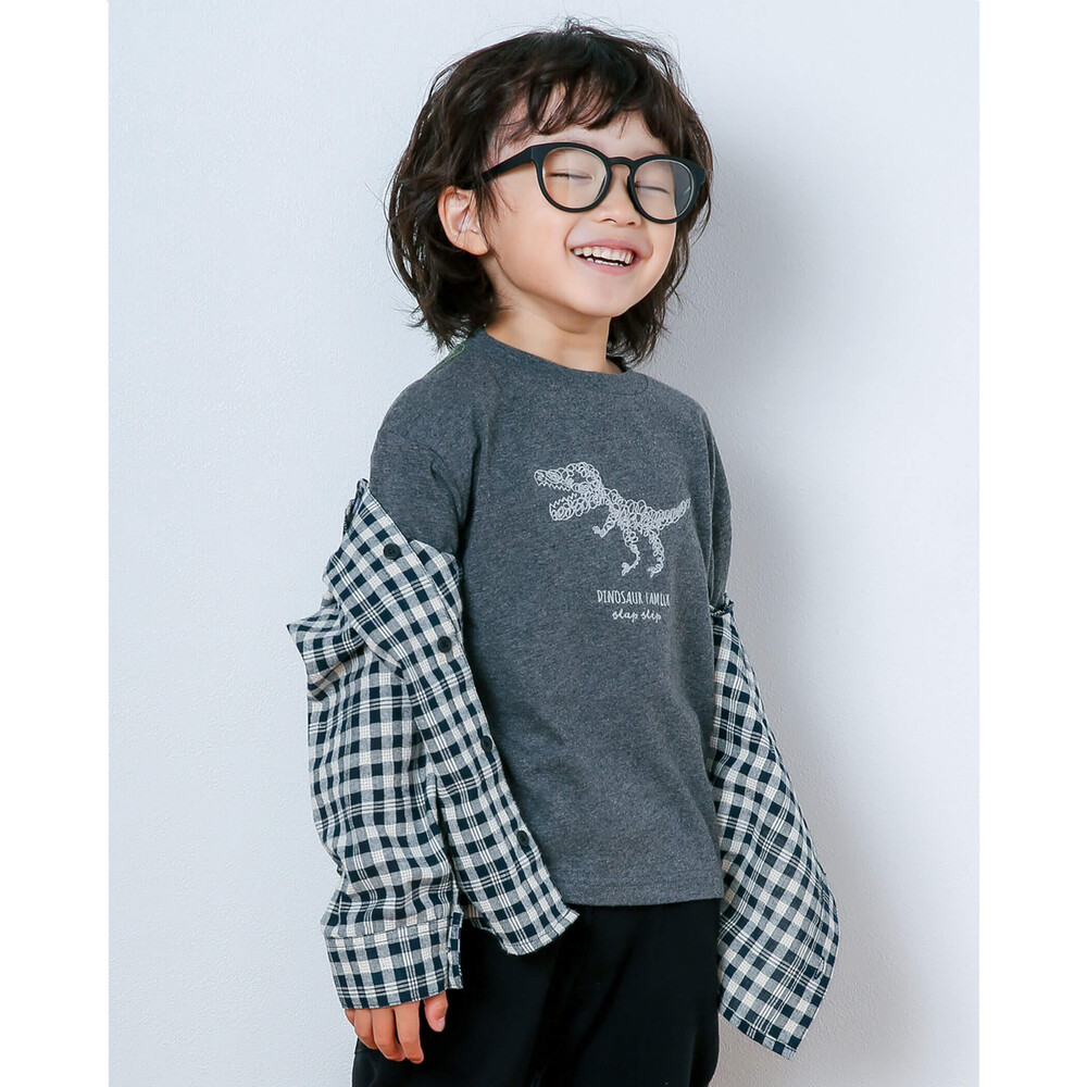 グルグル 恐竜 刺繍 Tシャツ 80 130cm 80cm グレー トップス 子供服べべの公式通販サイト Bebe Mall