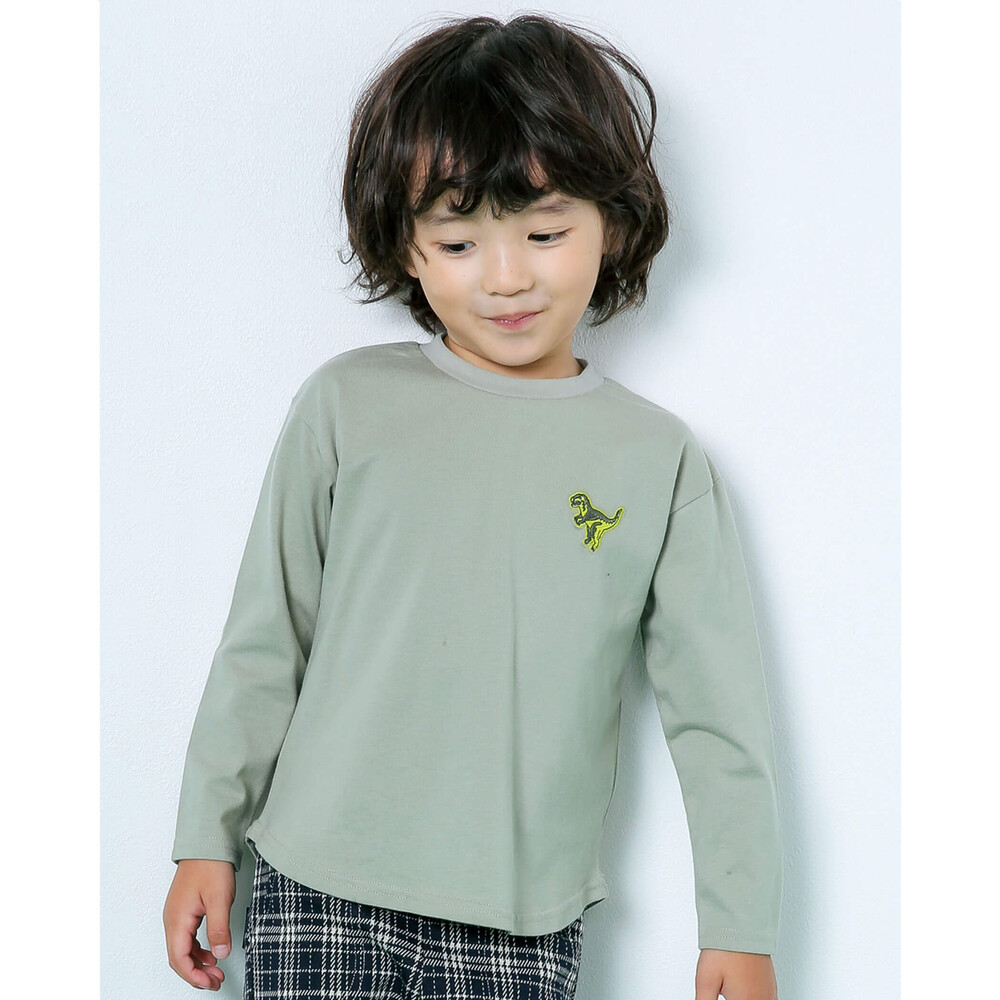 バックロゴ 恐竜 ワッペン Tシャツ 80 130cm 80cm グリーン トップス 子供服べべの公式通販サイト Bebe Mall