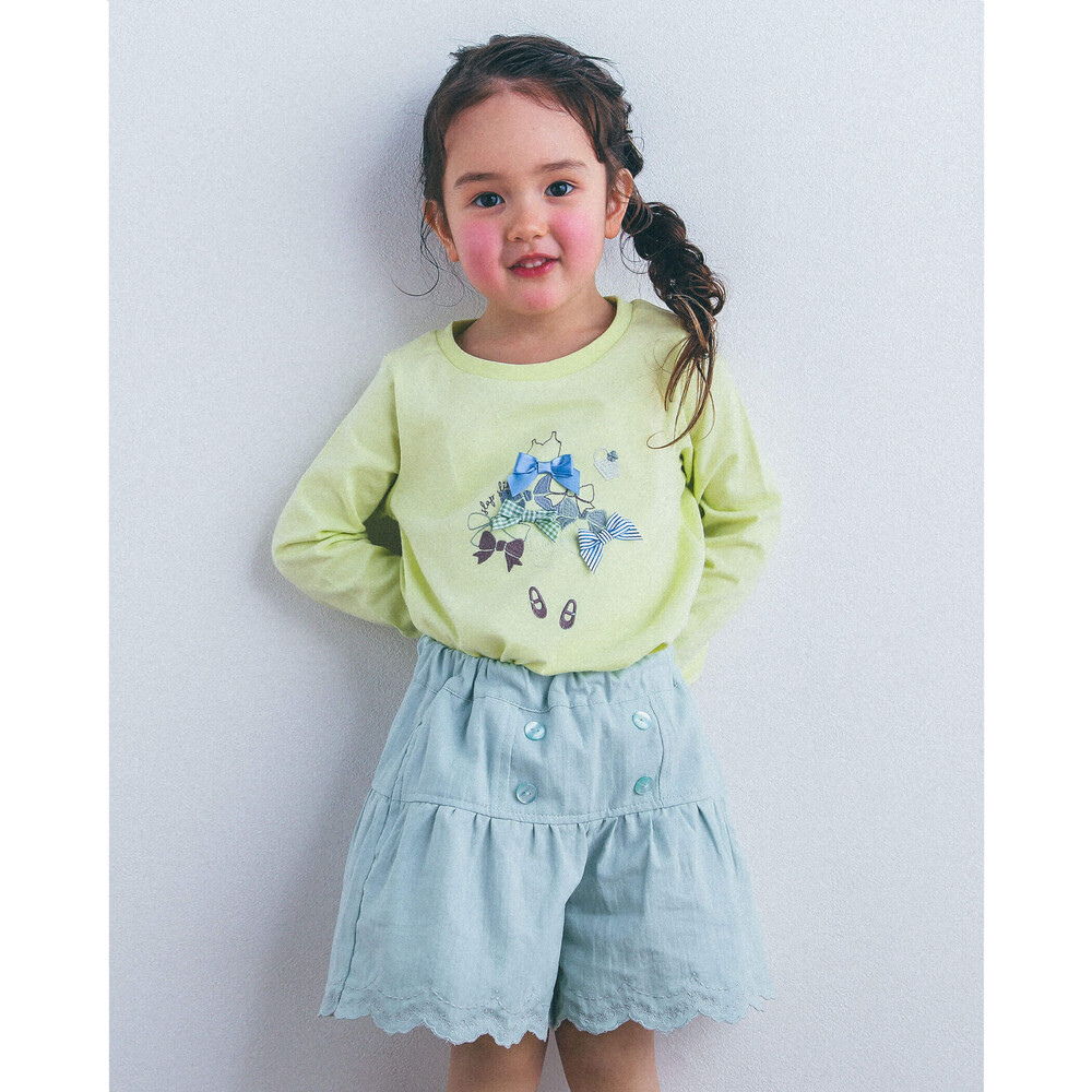 うさぎ ドレス リボン スリット Tシャツ 80 130cm 80cm イエロー トップス 子供服べべの公式通販サイト Bebe Mall