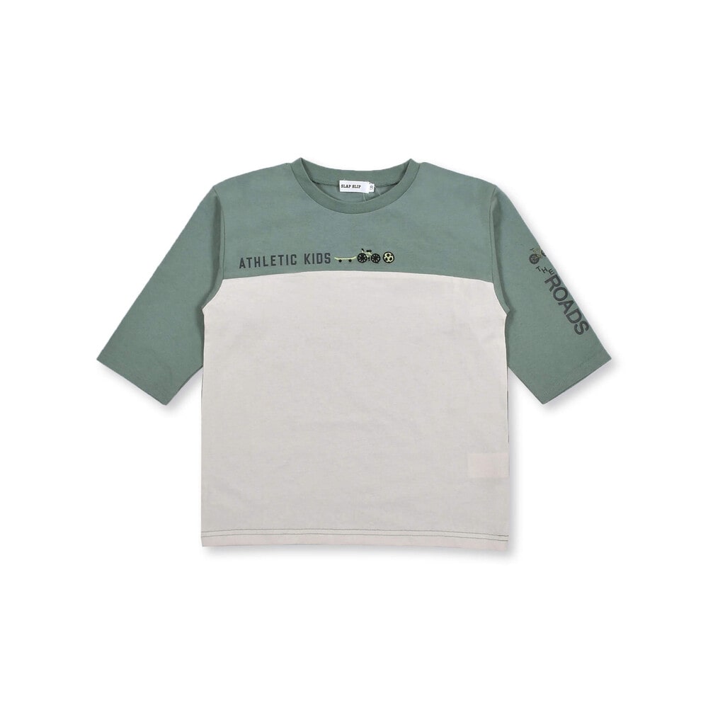 バイカラー ロゴ アスレチック プリント 7分丈tシャツ 80 130cm 80cm ネイビー トップス 子供服べべの公式通販サイト Bebe Mall