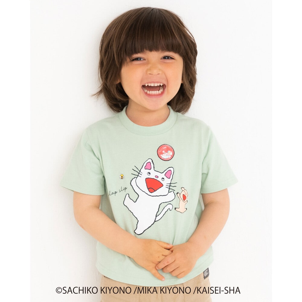 絵本コラボ ノンタン ボール 刺繍 Tシャツ 80 1cm 80cm ブルー トップス 子供服べべの公式通販サイト Bebe Mall
