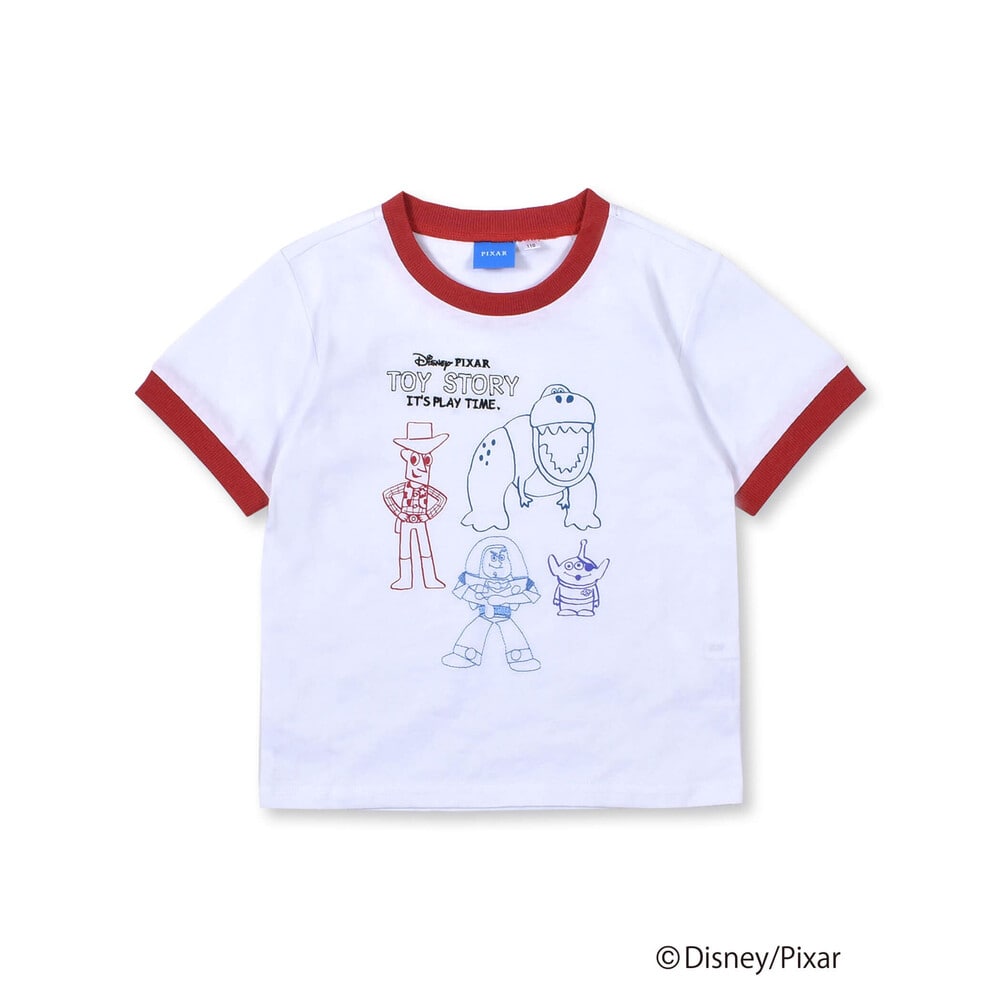 Disney トイ ストーリー バズ ウッディ レックス リトル グリーン メン 刺繍 リンガー Tシャツ 80 130cm 80cm ブラック トップス 子供服べべの公式通販サイト Bebe Mall