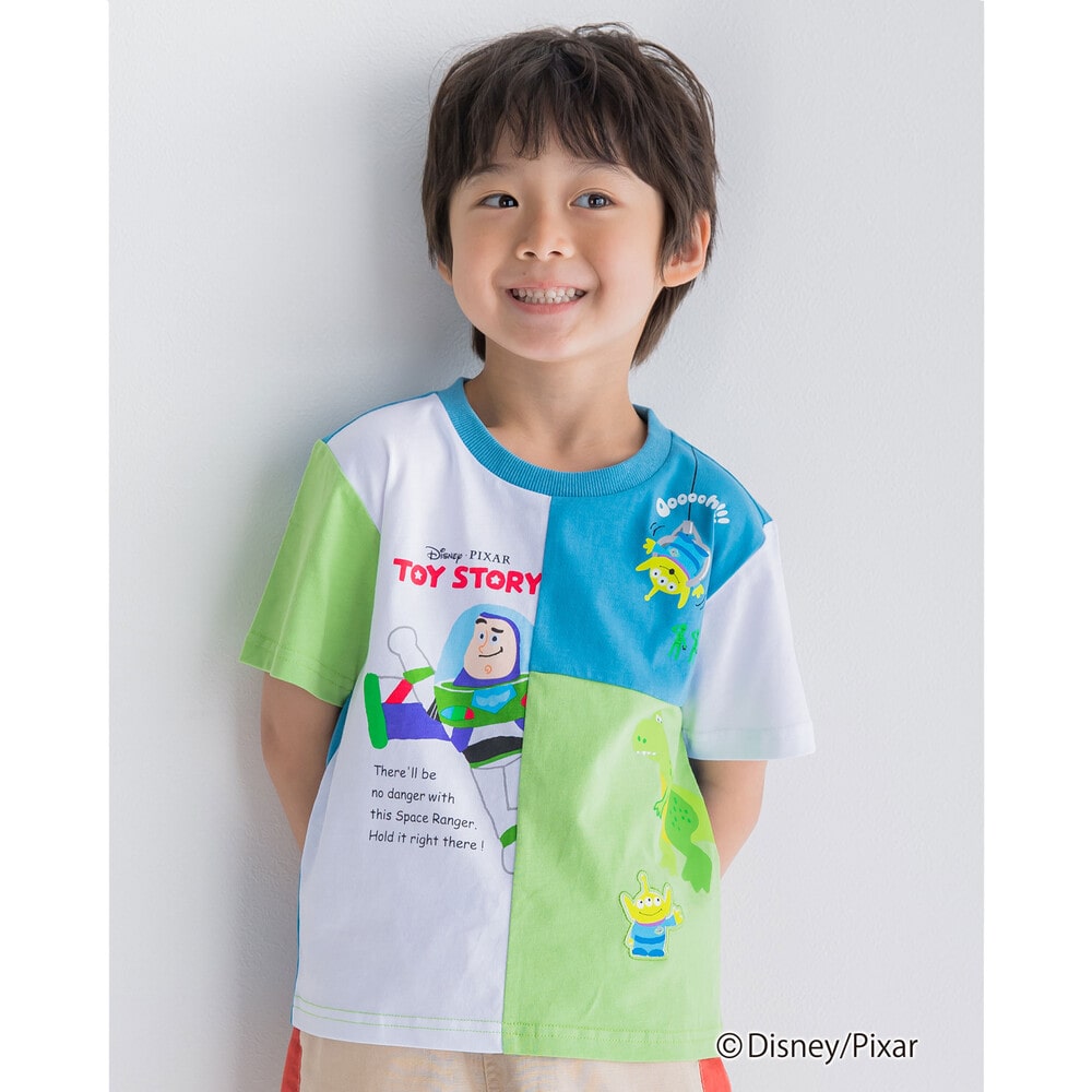 Disney トイ ストーリー バズ レックス リトル グリーン メン 配色 切り替え Tシャツ 80 130cm 80cm ブルー系 トップス 子供服べべの公式通販サイト Bebe Mall