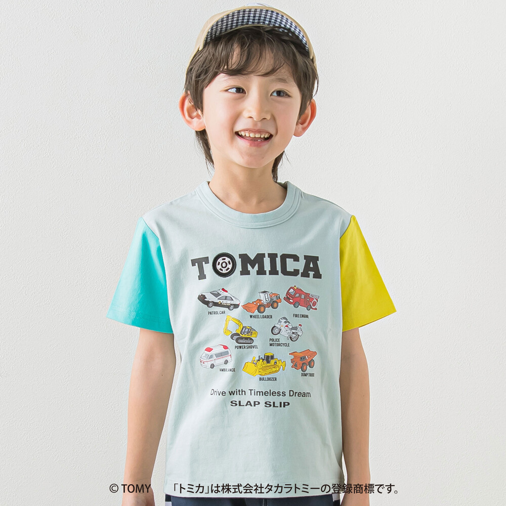 トミカ×SLAPSLIPコラボアイテム】はたらくくるま前面プリント半袖Tシャツ(80~120cm)(80cm ブルー): トップス【女の子・男の子の子ども服と言えば】-子供服べべの公式通販サイト  「BEBE MALL」