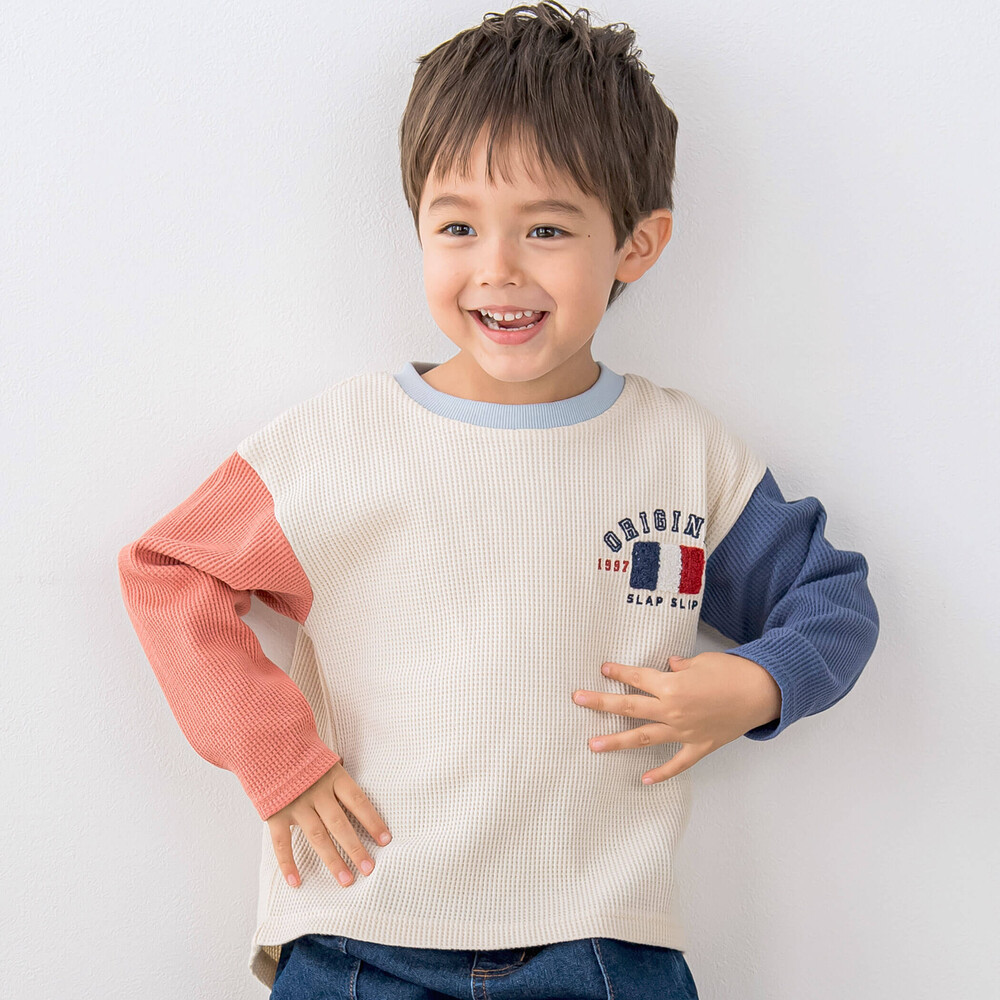 国旗相良刺しゅう袖配色長袖Tシャツ(80~130cm)(80cm オフホワイト系): トップス【べべモール公式】国旗相良刺しゅう袖配色長袖 Tシャツ(80~130cm)(80cm オフホワイト系): トップス【べべモール公式】-子供服べべの公式通販サイト 「BEBE  MALL」-子供服べべの公式通販サイト ...