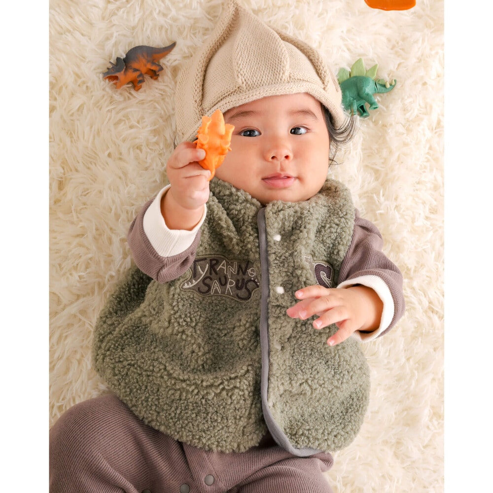 恐竜 ギザギザ ボアベスト 70 80cm ﾜﾝｻｲｽﾞ 70 80cm グリーン 新生児 ベビー 子供服べべの公式通販サイト Bebe Mall