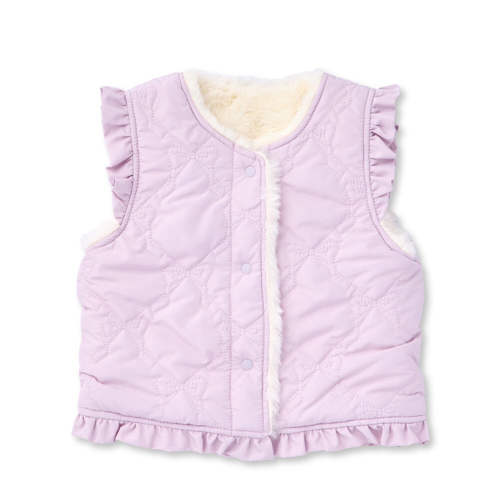 お揃い】リボンキルト総柄フリルベストベビー(70~80cm)(ﾜﾝｻｲｽﾞ(70~80cm  