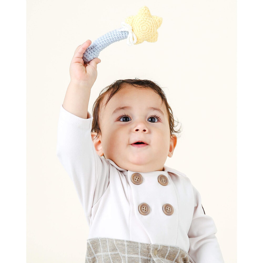 かぎ編み 星 ハート ステッキ ラトル ﾜﾝｻｲｽﾞ イエロー 新生児 ベビー 子供服べべの公式通販サイト Bebe Mall