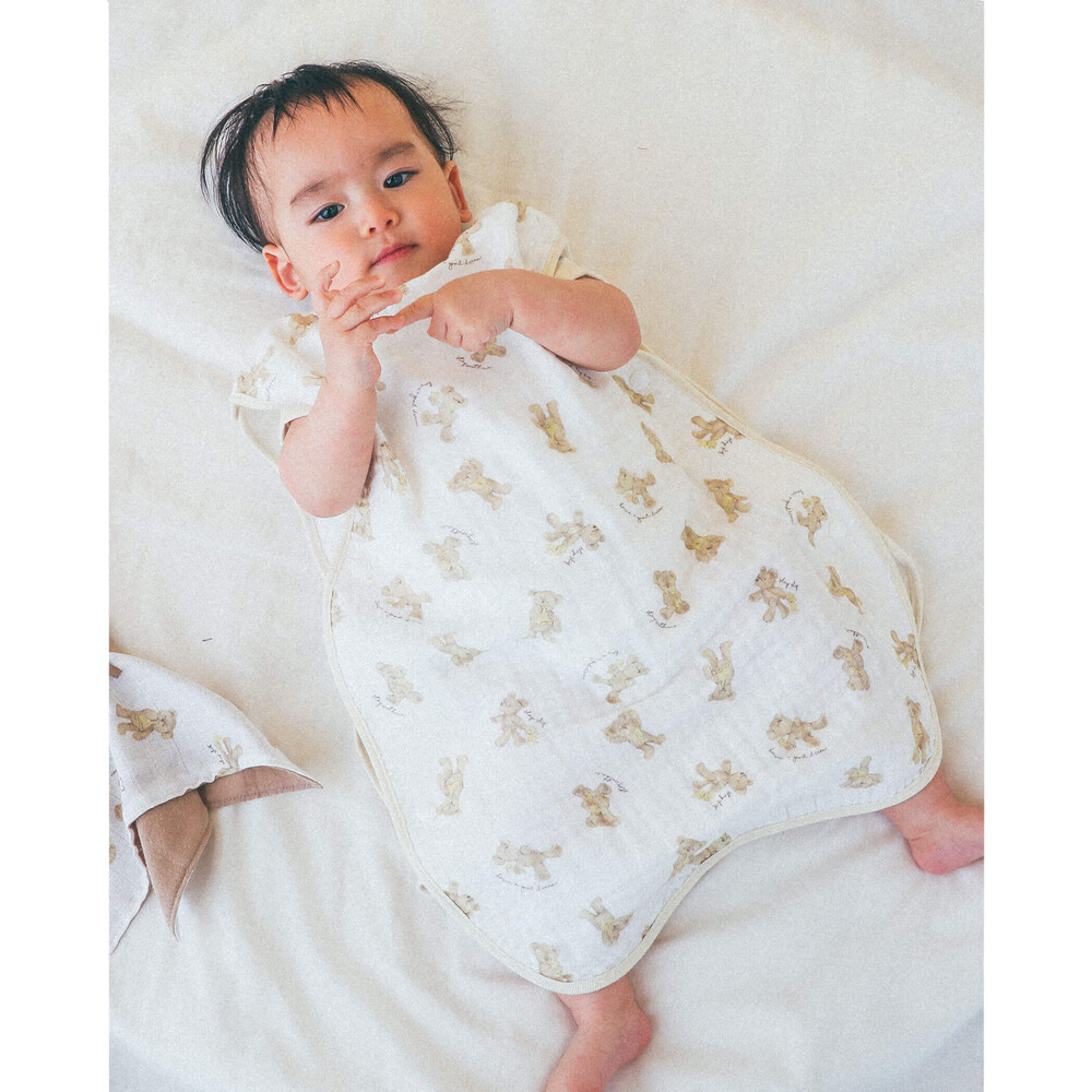 総柄 ガーゼ スリーパー ﾜﾝｻｲｽﾞ ベージュ系 新生児 ベビー 子供服べべの公式通販サイト Bebe Mall