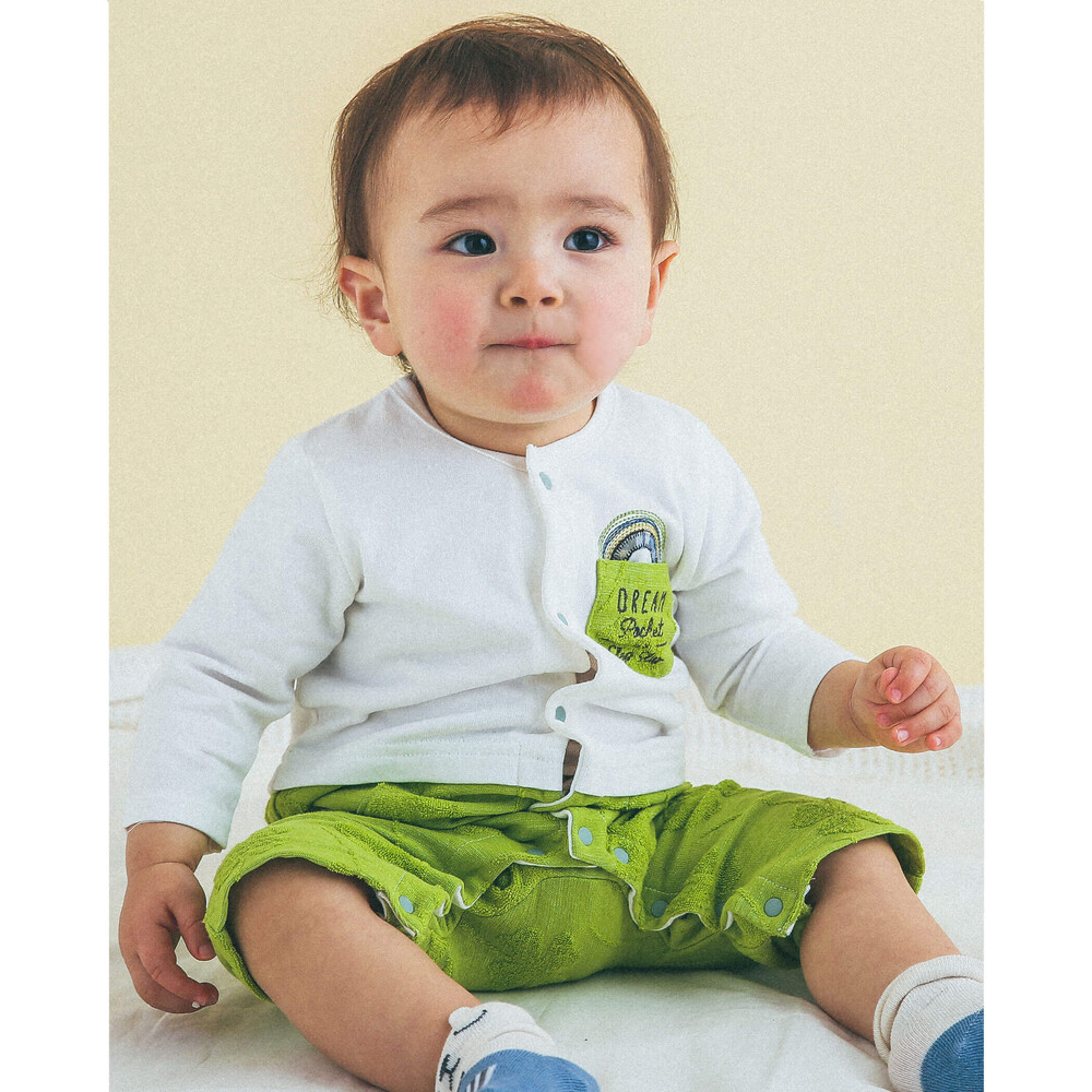 ポケット パッチ セパレート風 ロンパース (60～80cm)(60cm オフホワイト): 新生児/ベビー-子供服べべの公式通販サイト 「BEBE  MALL」