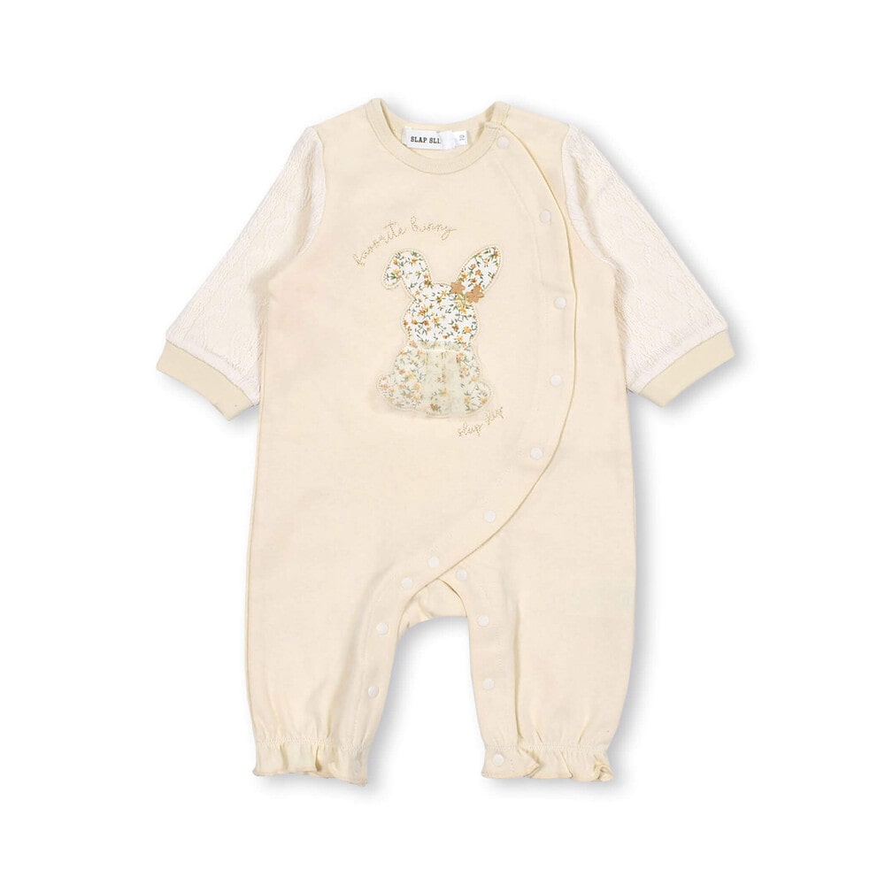 スムース切り替え長袖Tシャツ（うさぎ）[女 長袖 ベビー こども Tシャツ アウトウェア トップス 秋 春]