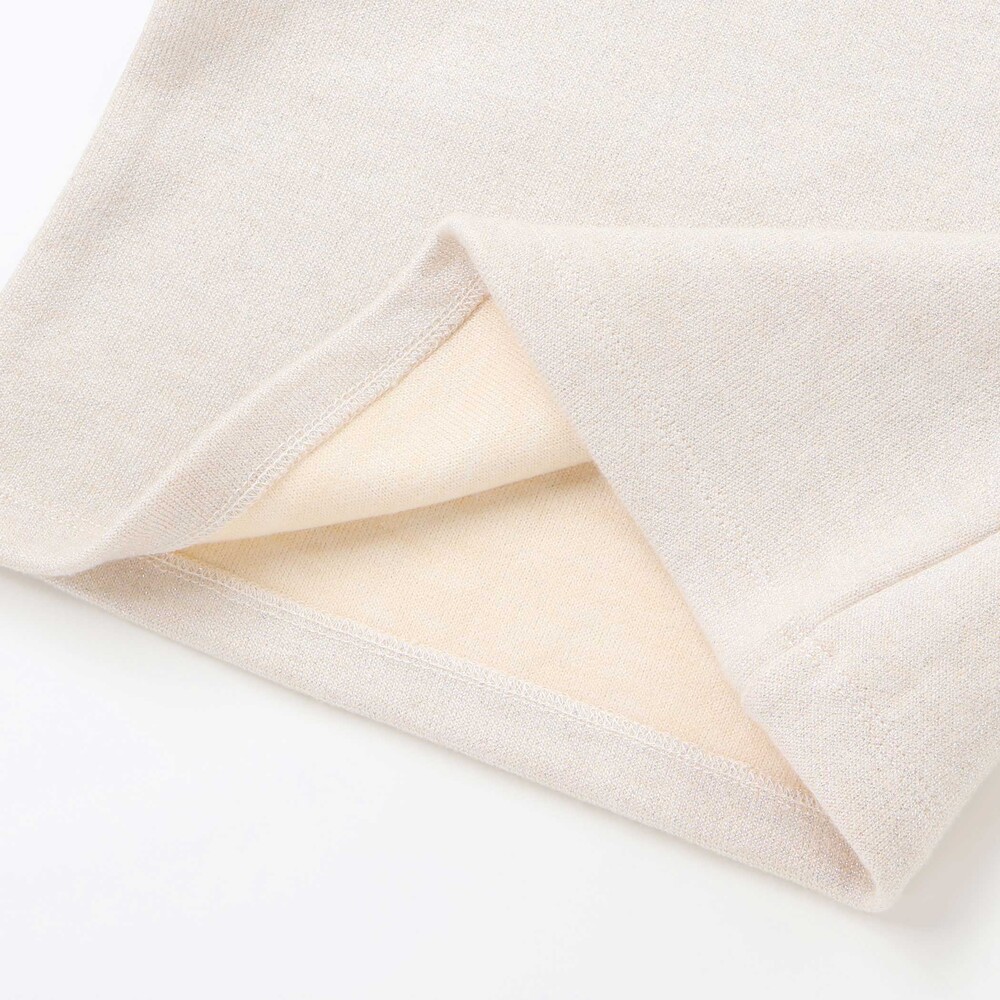 ラメニットフリルトップス+スカート セットアップ(100~140cm) ベージュ 100cm