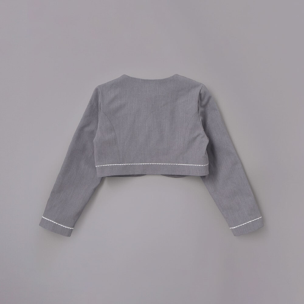 ボレロ+リボンタイ付きチェックワンピースセット(110~130cm) ネイビー系 110cm