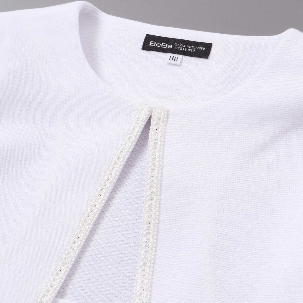 リップルポンチノーカラージャケット(110~130cm) ホワイト 110cm