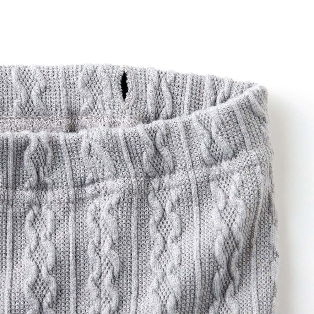 ケーブルジャガード裾ボタンレギンス(80~150cm) イエロー SSS