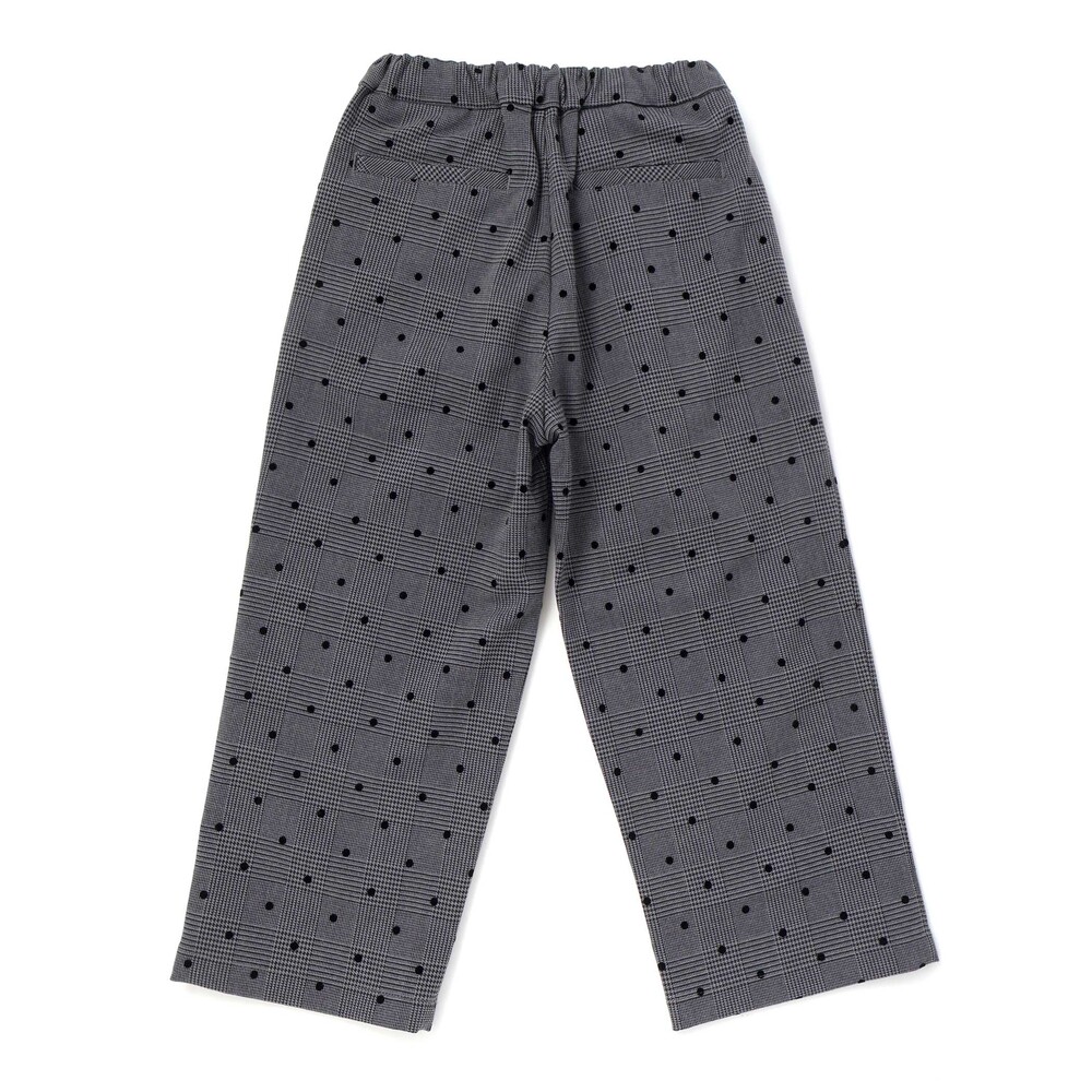 【お揃い】グレンチェック×ドットツータックワイドパンツ(100~160cm) グレー系 100cm