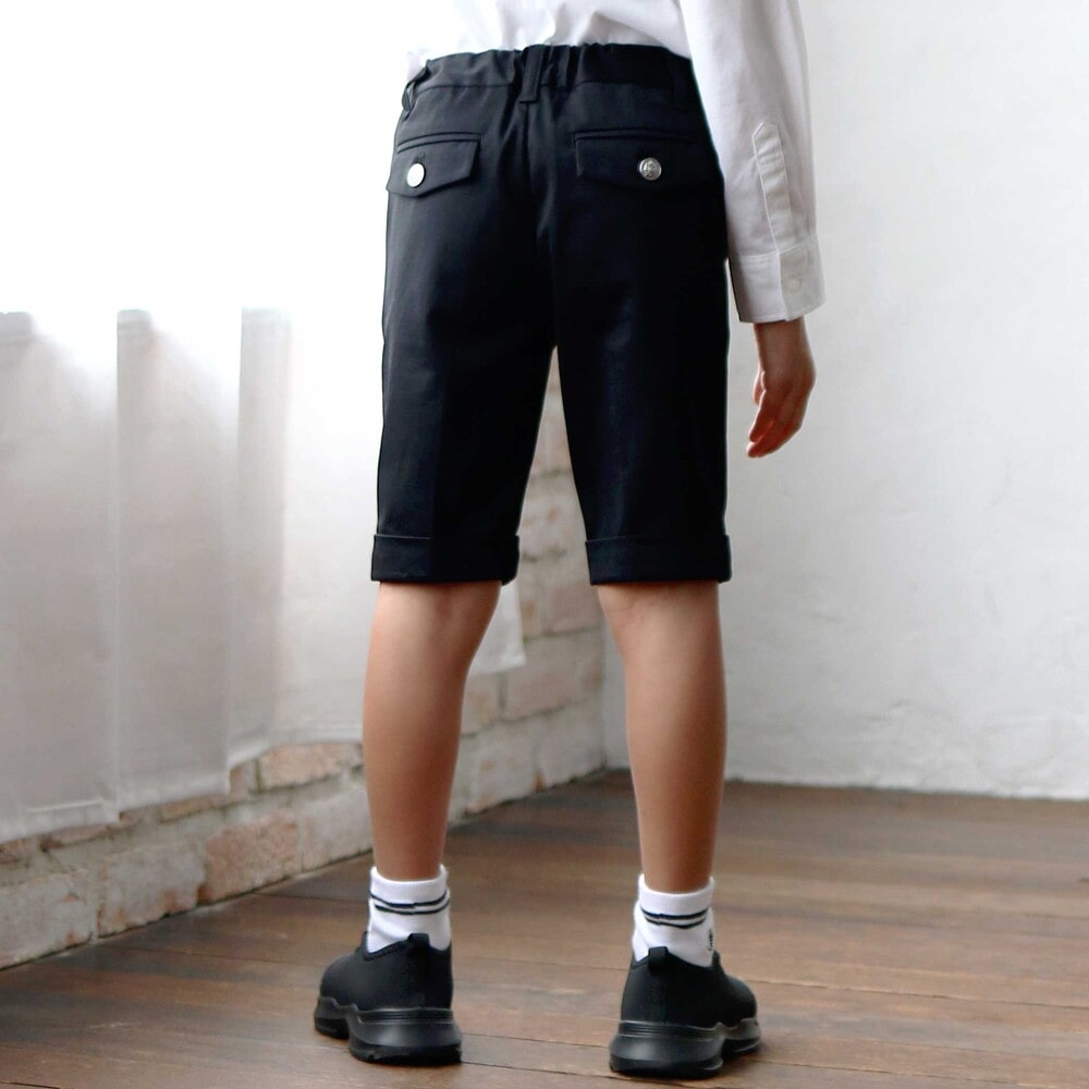 モクロディ裾ダブルハーフパンツ(110~130cm) ネイビー 110cm