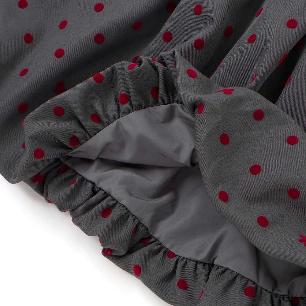 フロッキープリントドットバルーンスカート(100~140cm) グレー系 100cm