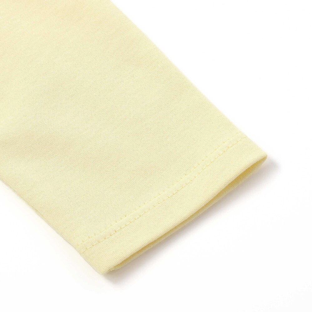 フラワーロゴ刺しゅうスカラップスムース長袖Tシャツ(90~150cm) イエロー 90cm