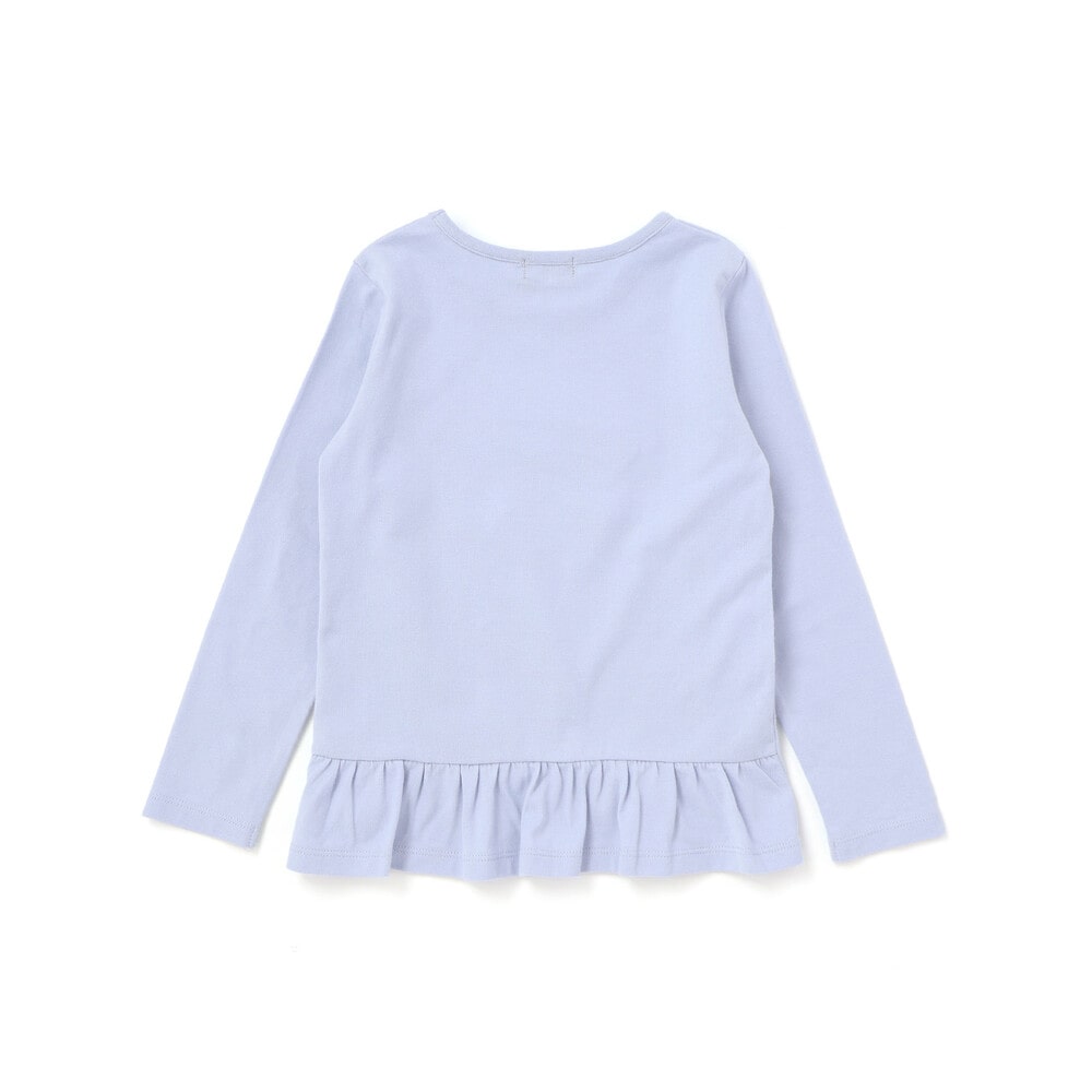 パリジェンヌツイードパッチバックフリル長袖Tシャツ(90~150cm) ブルー 90cm