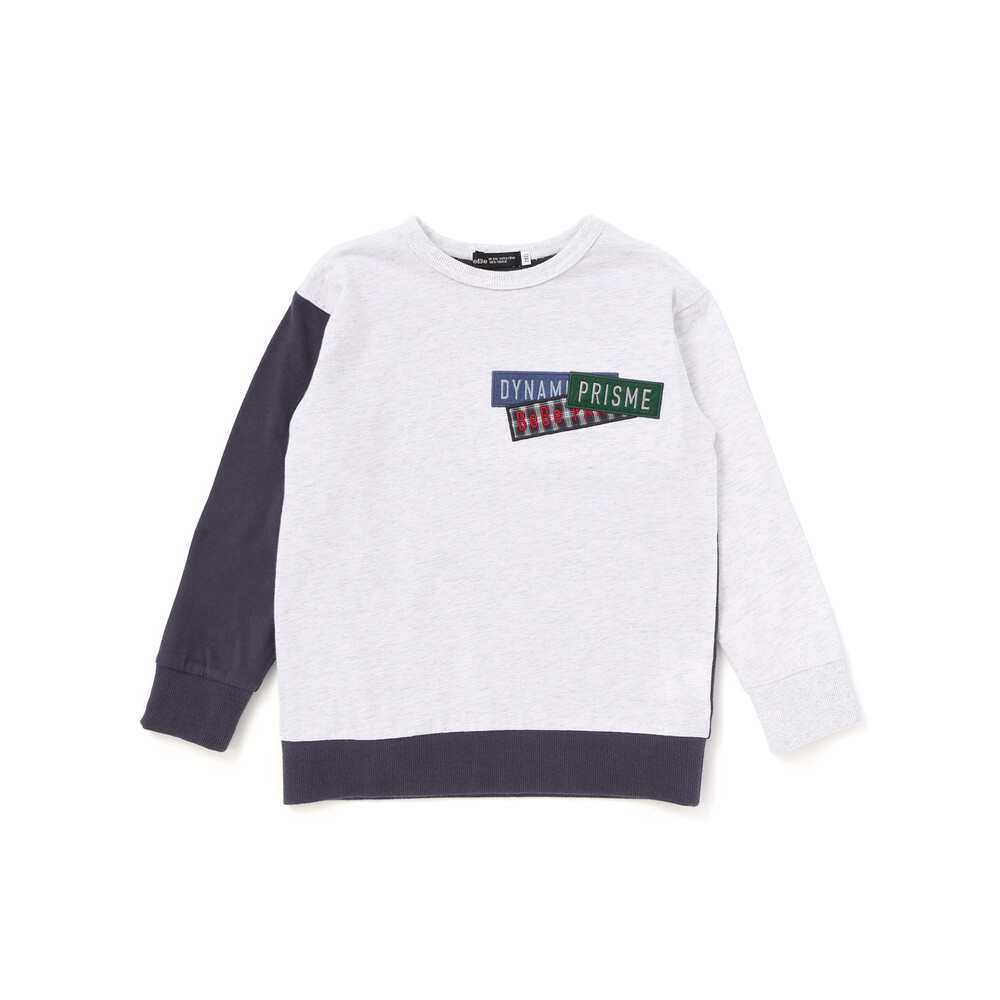 ランダム配色ワッペン刺しゅう長袖Tシャツ(90~160cm) イエロー 90cm