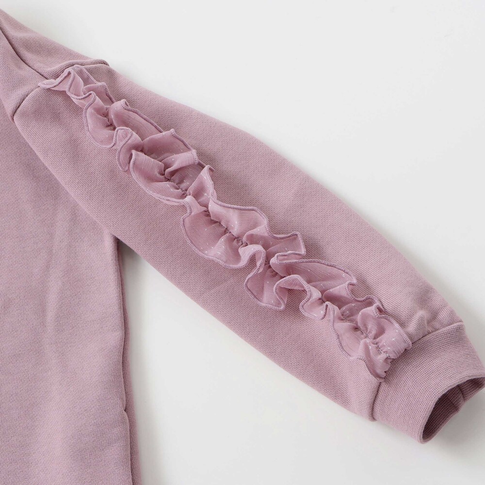 【限定商品】裏毛チュールフリルワンピース(95~150cm) ピンク 100cm