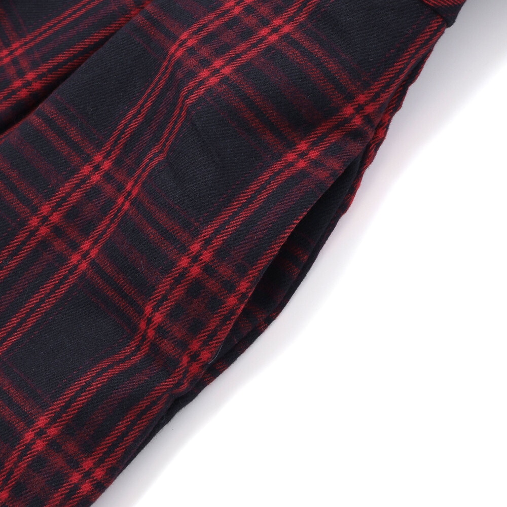 【限定商品】ポンチチェックドッキングワンピース(95~150cm) レッド系 95cm
