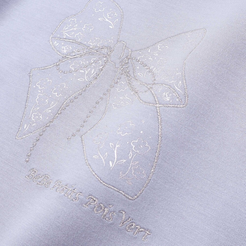 【限定商品】ポンチリボン刺しゅうトップス(95~160cm) ブルー 95cm