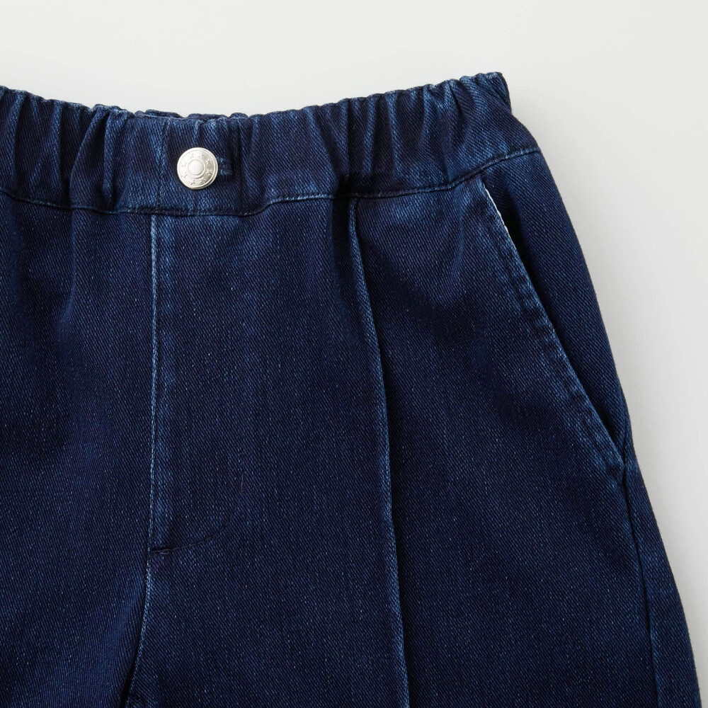 【店舗限定】フロントタックボンディングデニムパンツ(95~150cm) ネイビー 95cm