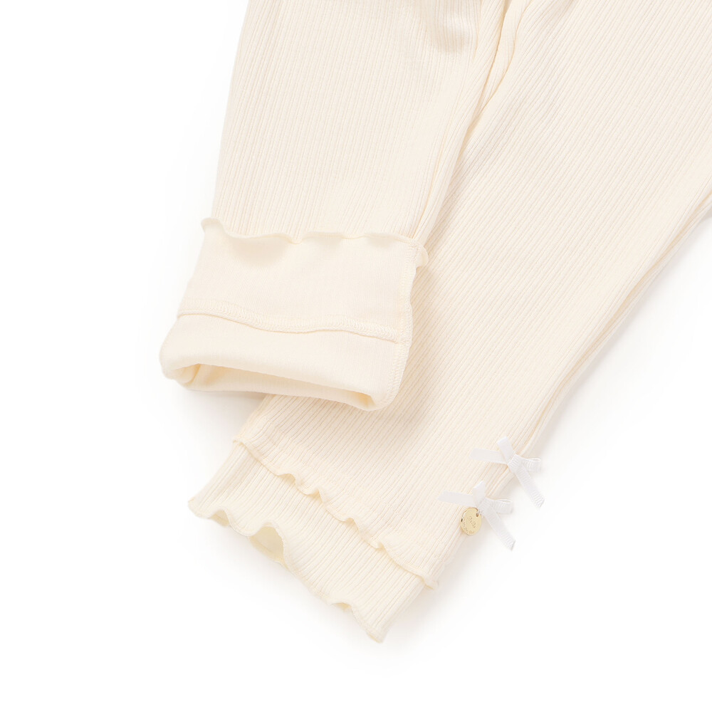 【限定商品】フリルリブレギンス(95~150cm) ブラック 95cm