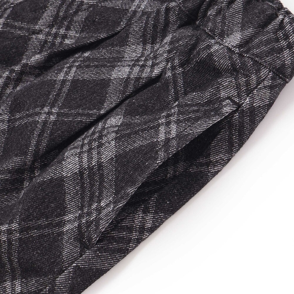 【限定商品】チェック柄デニムキュロットパンツ(95~150cm) ネイビー 95cm
