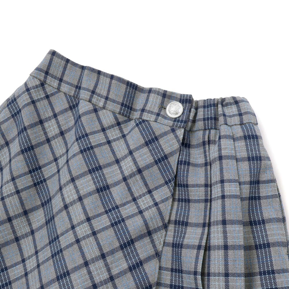 【限定商品】チェック巻きスカートキュロット(95~160cm) ブルー系 95cm