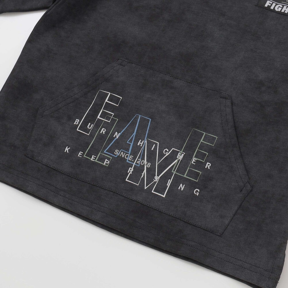 【限定商品】カンガルーポケットロングTシャツ(95~150cm) ブラック系 95cm