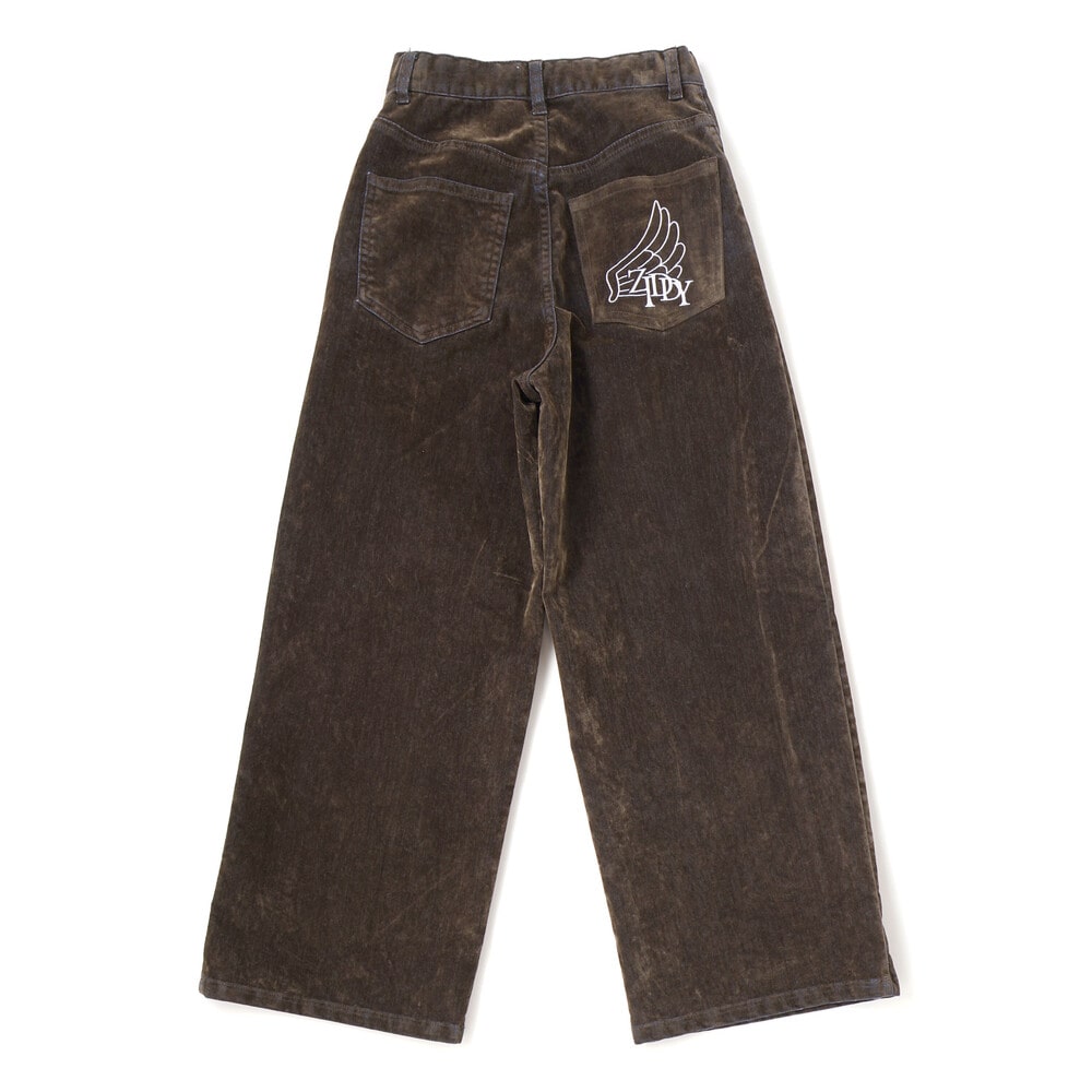 フロッキーワイドデニム(130~160cm) ブラウン 130cm