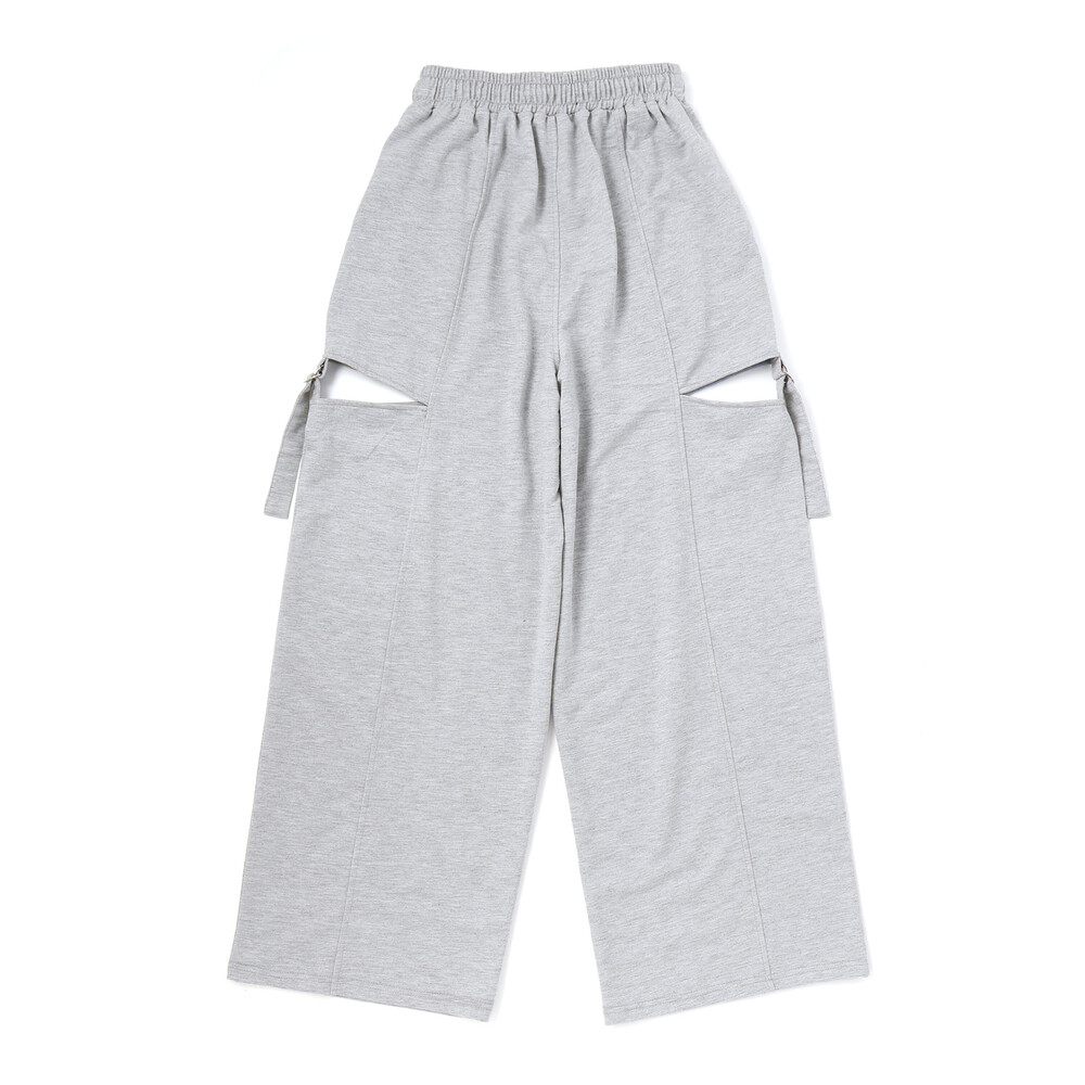 サイドカットアウトカーゴワイドパンツ(130~160cm) ブラック 130cm